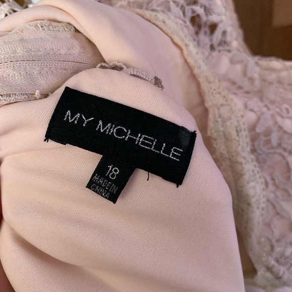 My Michelle 2 piece blush with beaded waist prom dress - Picture 7 of 9